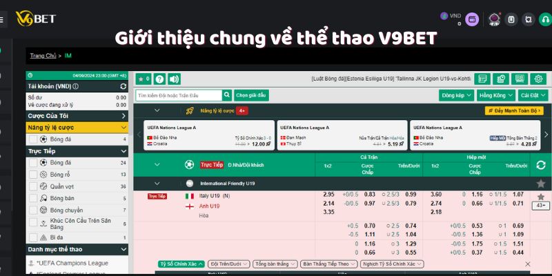 Giới thiệu chung về thể thao V9Bet